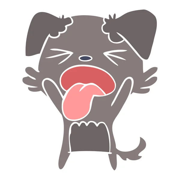 Estilo Color Plano Dibujos Animados Perro Disgustado — Archivo Imágenes Vectoriales