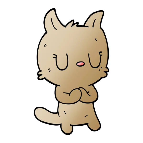 Szczęśliwy Kot Kreskówka Doodle — Wektor stockowy