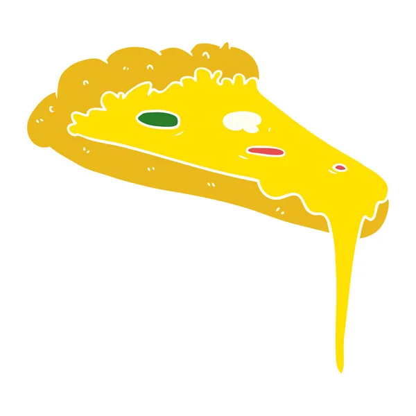 Flache Farbe Stil Cartoon Scheibe Pizza — Stockvektor