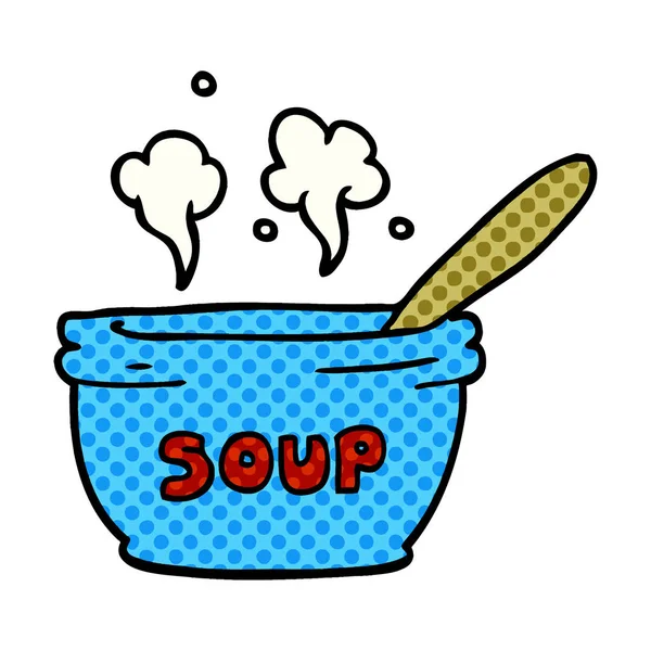 Gribouille Dessin Animé Soupe Chaude — Image vectorielle