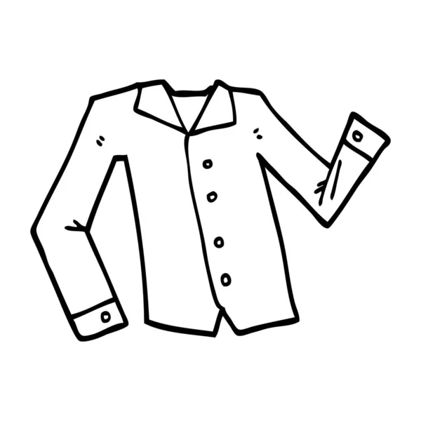 Línea Dibujo Dibujos Animados Trabajo Camisa — Vector de stock