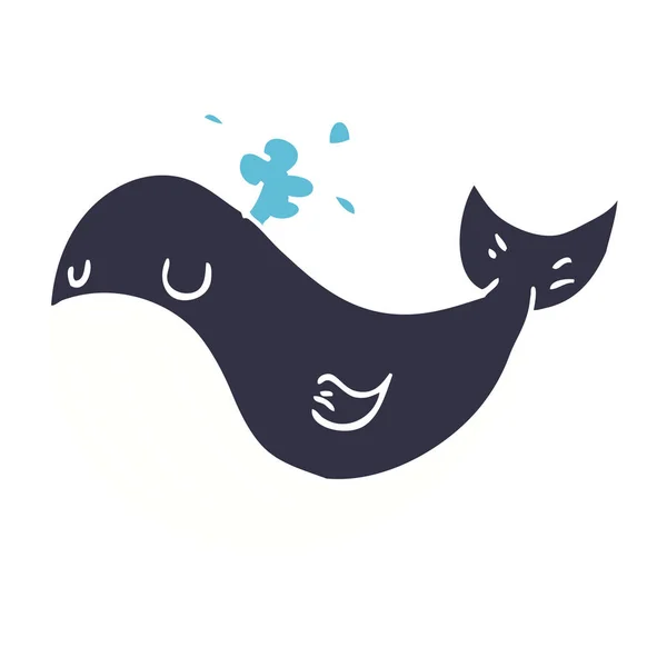 Cartoon Doodle Walvis Wit — Stockvector