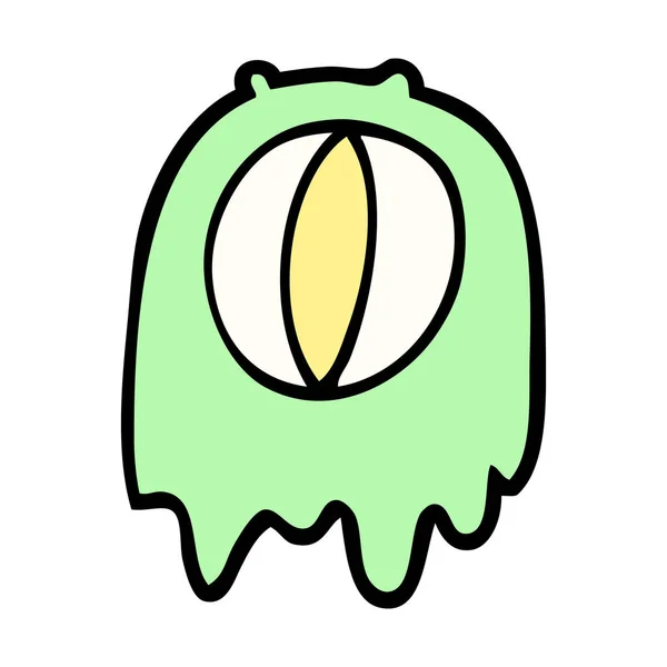 Mão Desenhado Doodle Estilo Desenho Animado Fantasma Assustador — Vetor de Stock