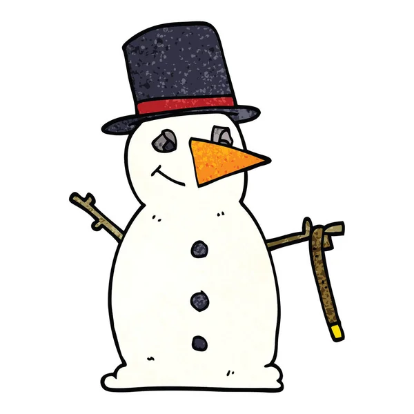 Cartoon Doodle Snowman Vector Illustration — Stock Vector