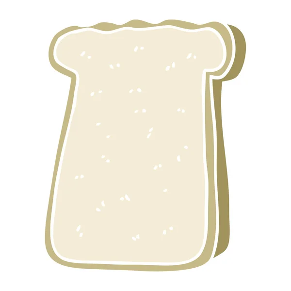 Flat Color Illustration Slice Toast — Stock Vector