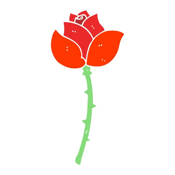 Flache Farbige Illustration Der Rose — Stockvektor
