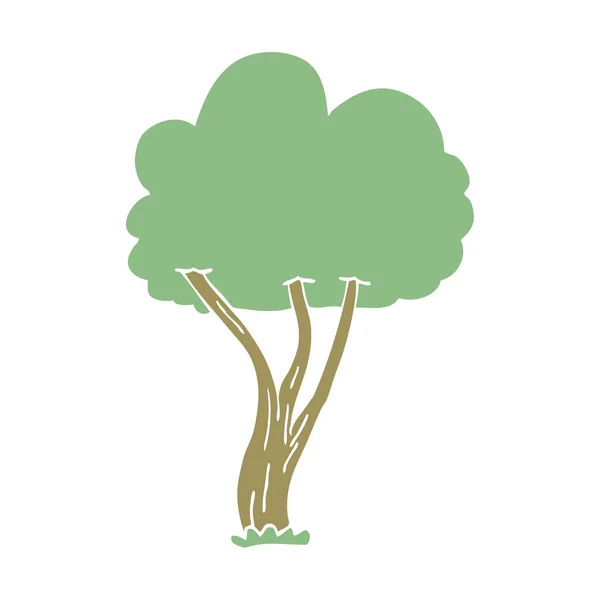 Kreslený Doodle Kvetoucí Strom — Stockový vektor