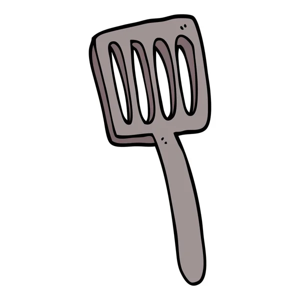 Rajzfilm Doodle Élelmiszer Spatula — Stock Vector