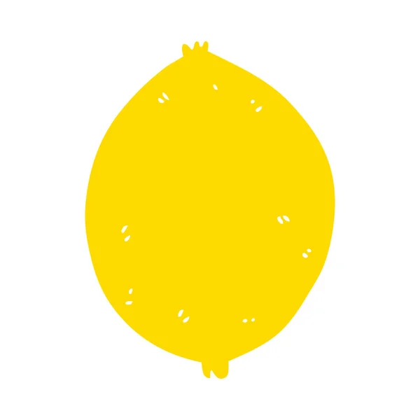Plat Couleur Style Dessin Animé Citron — Image vectorielle
