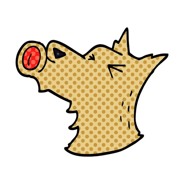 Cartoon Doodle Howling Dog — Stock Vector