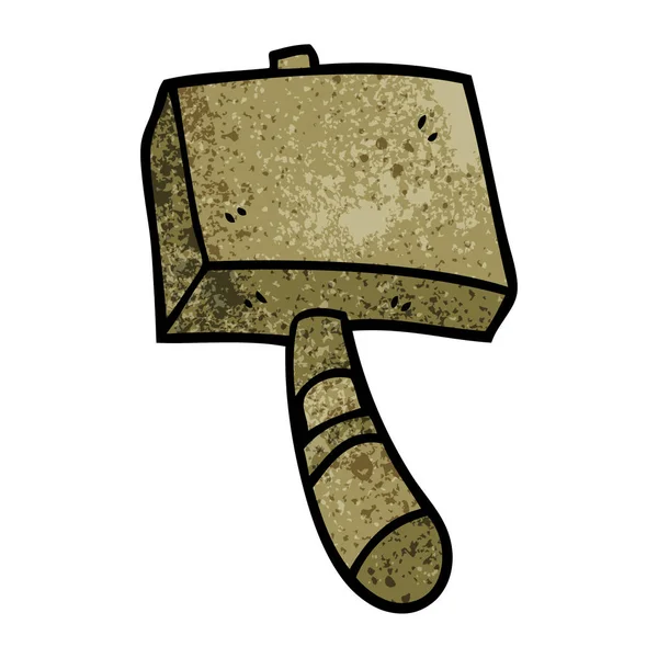 Martillo Madera Garabato Dibujos Animados — Vector de stock