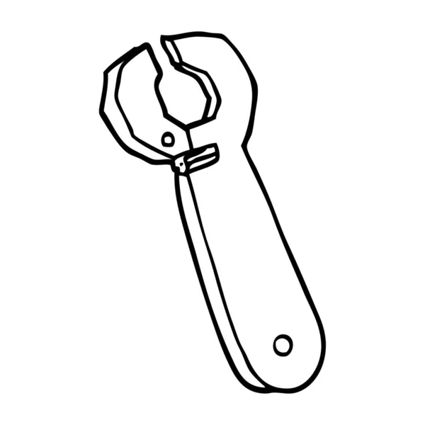 Linienzeichnung Cartoon Schlüssel Tool — Stockvektor