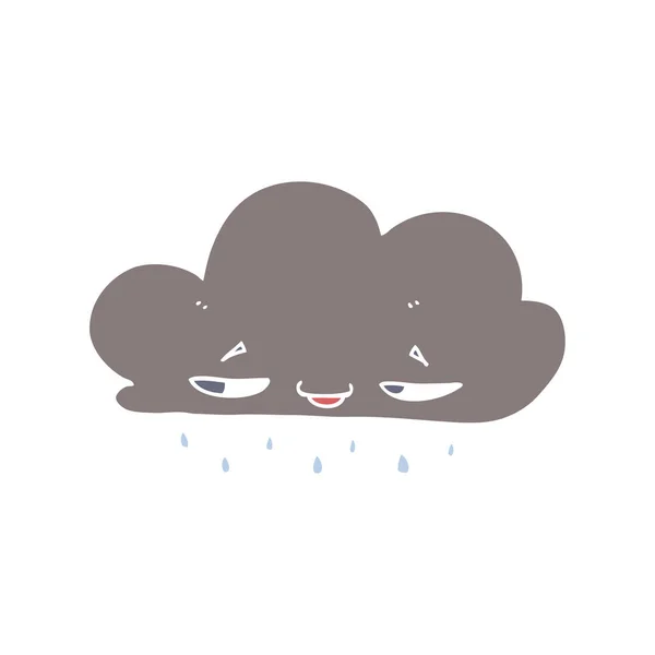 Flache Farbe Stil Cartoon Regen Wolke — Stockvektor