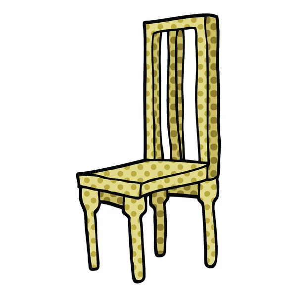 Styl Komiks Kreskówka Krzesło Drewniane — Wektor stockowy