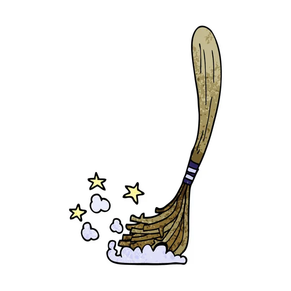 Kreskówka Doodle Magic Broom — Wektor stockowy