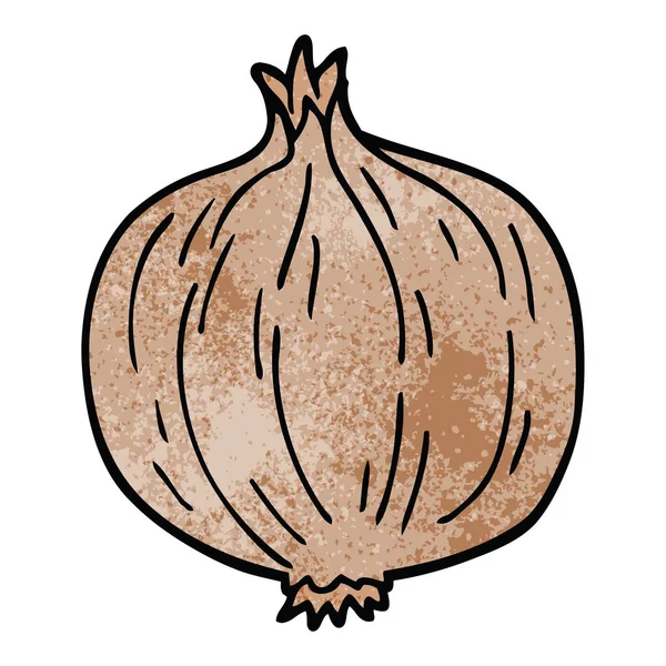 Funny Cartoon Doodle Onion — Stock Vector