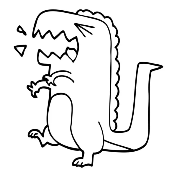 Çizim Karikatür Kükreyen Dinozor — Stok Vektör