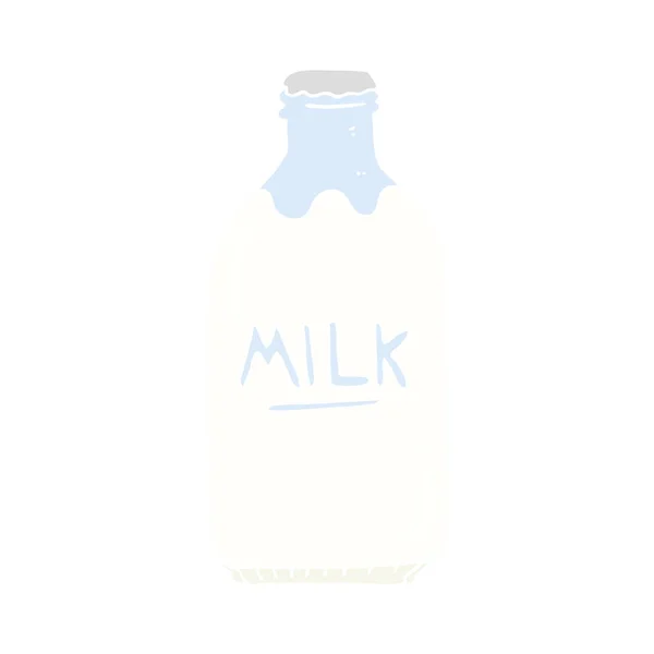 Flat Color Illustration Milk Bottle — Stock Vector