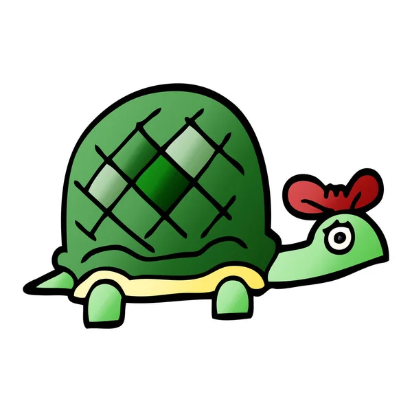 Cartoon Doodle Rolig Sköldpadda — Stock vektor