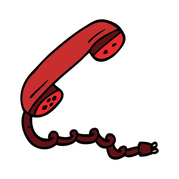 Γελοιογραφία Doodle Ακουστικό Τηλεφώνου — Διανυσματικό Αρχείο