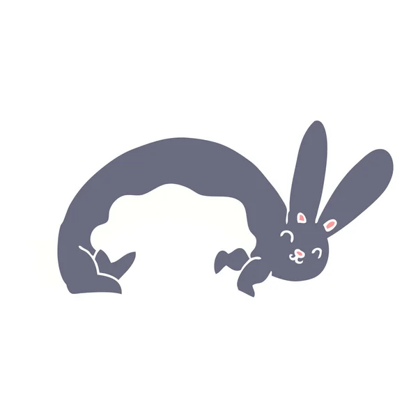 Divertido Conejo Dibujos Animados Color Plano Estilo — Archivo Imágenes Vectoriales