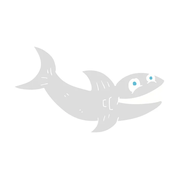 Illustration Couleur Plate Requin — Image vectorielle