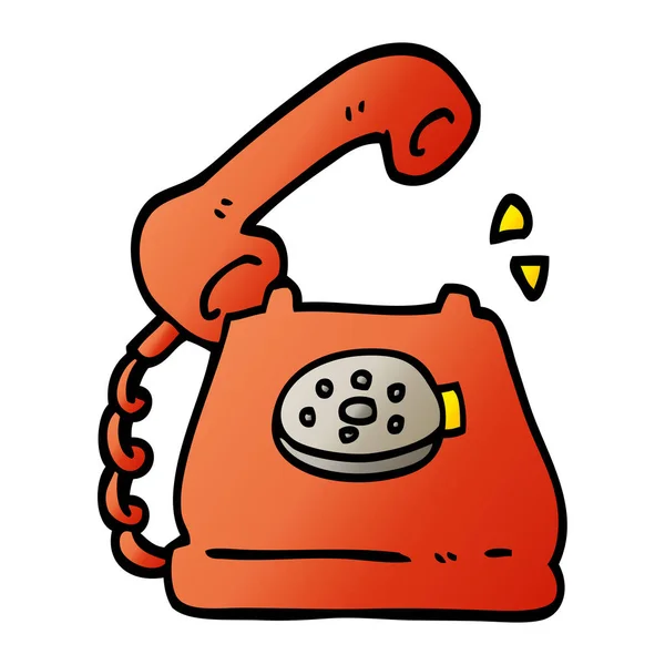 Vector Gradient Illustration Cartoon Telephone Ringing — Stock Vector