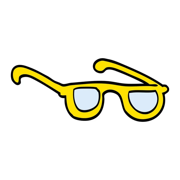 Dessin Animé Lunettes Doodle Illustration Vectorielle — Image vectorielle