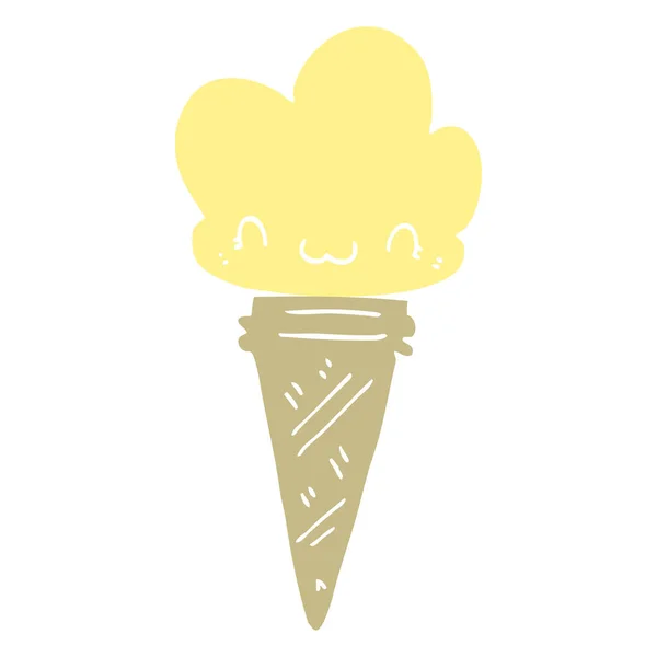 纯色风格动画片冰淇淋脸 — 图库矢量图片