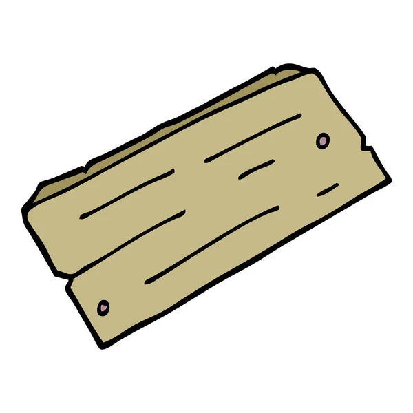Cartoon Doodle Plank Van Hout — Stockvector