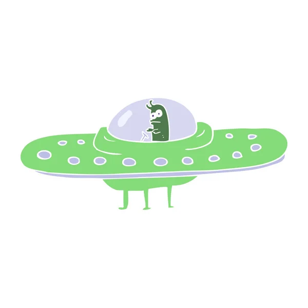 Platt Färg Illustration Ufo — Stock vektor