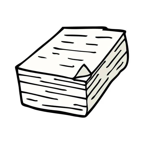 Cartoon Doodle Papierstapel — Stockvektor
