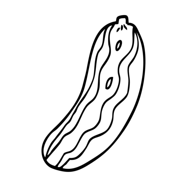 Linha Desenho Desenho Desenho Animado Pepino Planta — Vetor de Stock