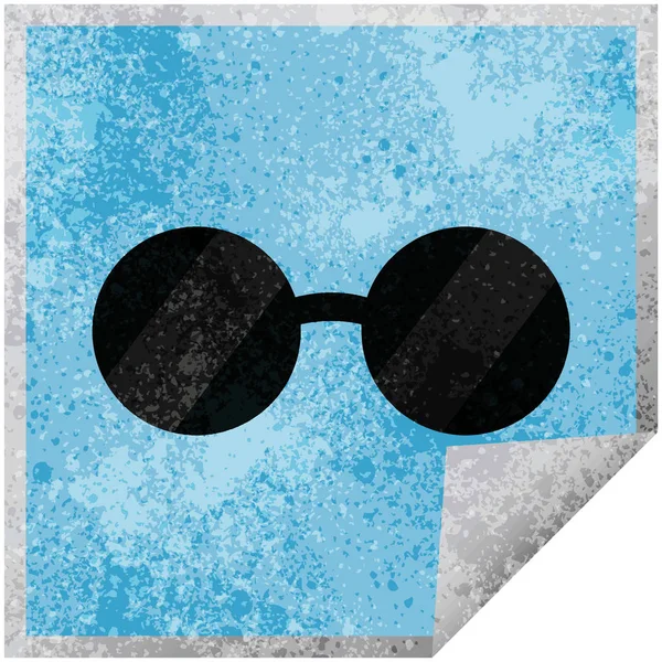 güneş gözlüğü grafik vektör çizim kare etiketi