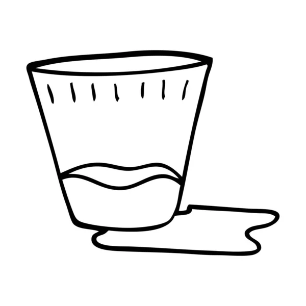 Line Drawing Cartoon Espresso Shot — Stock Vector