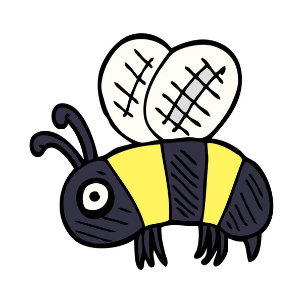 Zeichentrickkritzel Ängstliche Biene — Stockvektor
