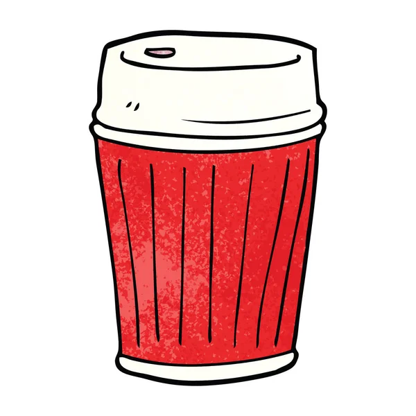 Cartoon Doodle Nemen Koffie — Stockvector