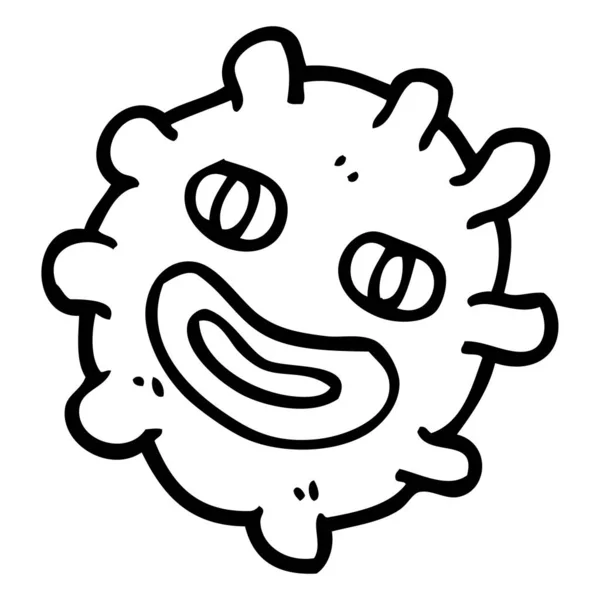 Linha Desenho Desenhos Animados Engraçado Germe —  Vetores de Stock