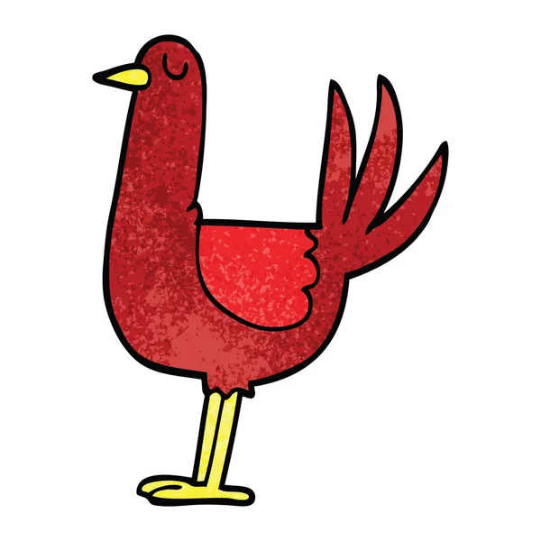 Desenho Animado Doodle Pássaro Alto — Vetor de Stock