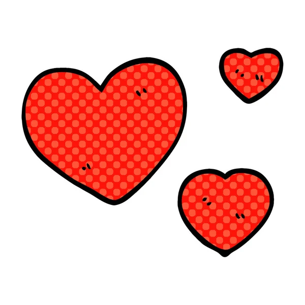 Dibujos Animados Doodle Amor Corazones — Vector de stock