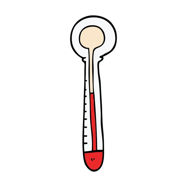 Çizgi Film Doodle Sıcak Termometre — Stok Vektör