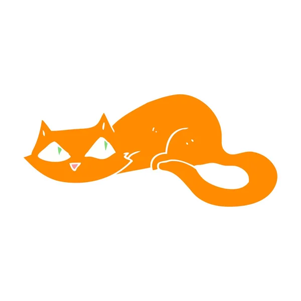 Ilustración Color Plano Gato — Vector de stock