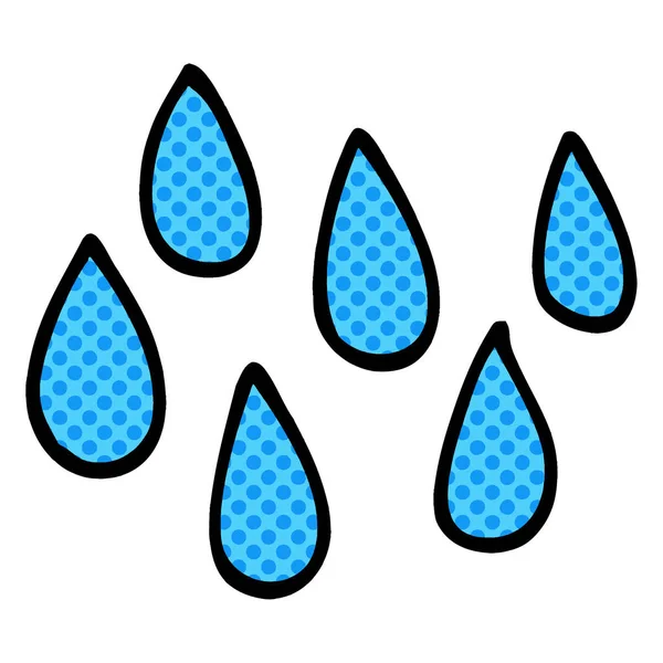 Cartoon Doodle Rain Drops — Stock Vector