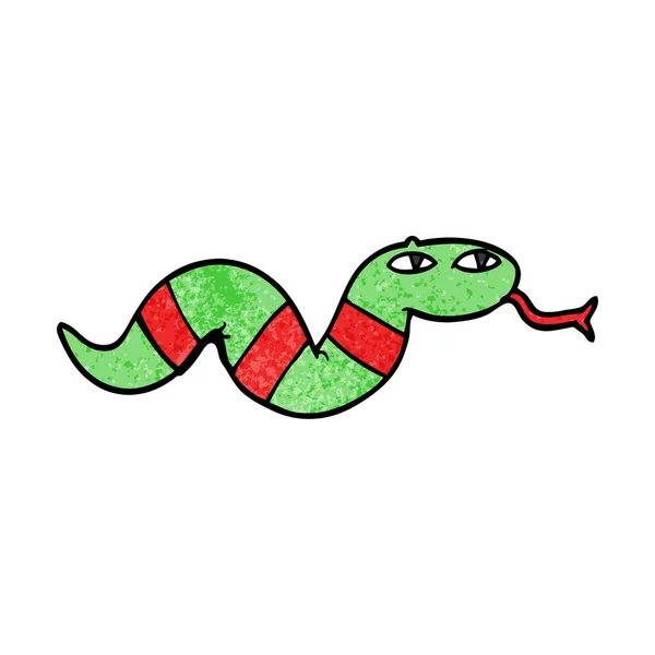 Dibujos Animados Garabato Serpiente Blanco — Archivo Imágenes Vectoriales