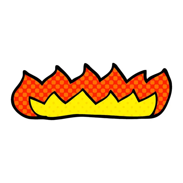 Flammes Brûlantes Gribouillis Dessin Animé — Image vectorielle