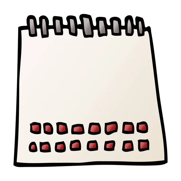 Cartoon Doodle Prázdný Kalendář — Stockový vektor