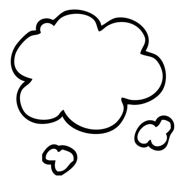 Dibujo Línea Nube Dibujos Animados — Vector de stock