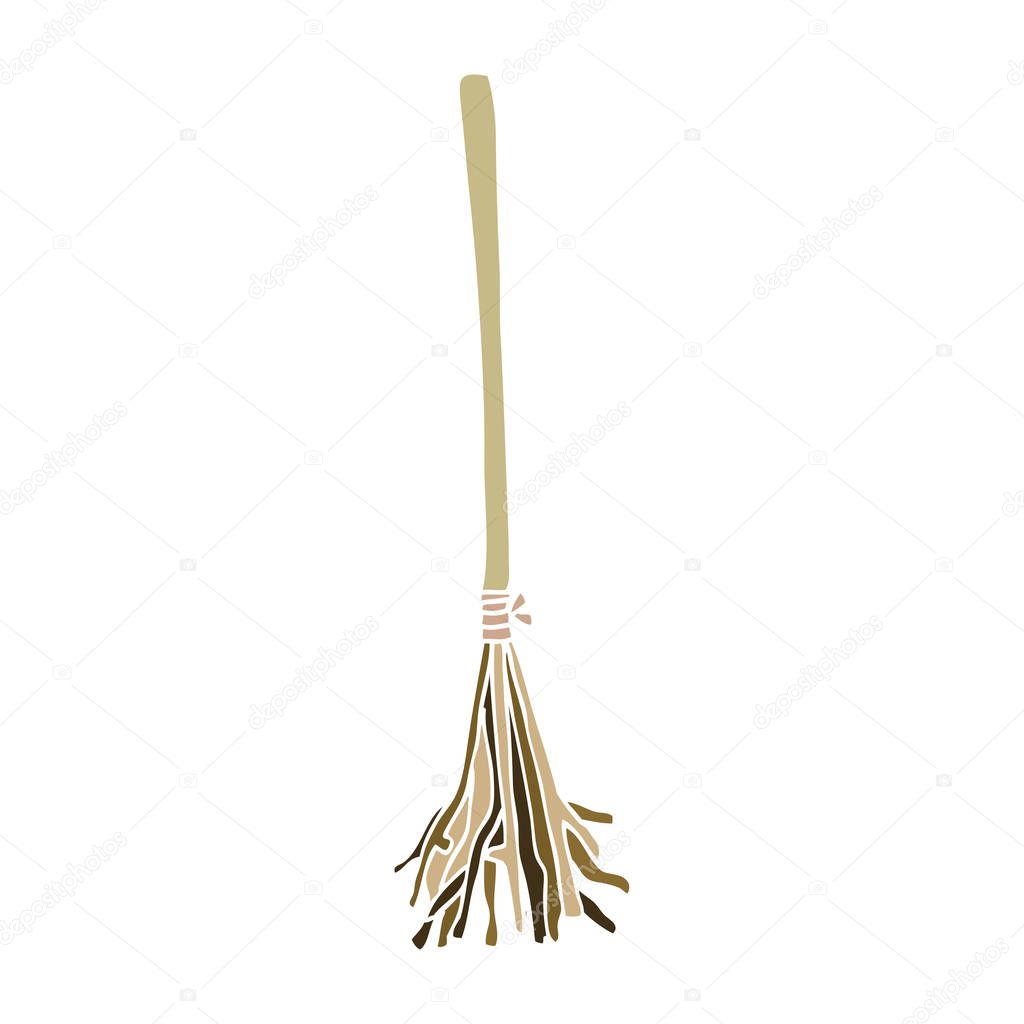 cartoon doodle magic broom sticks