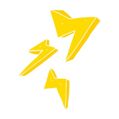 düz renk tarzı çizgi film şimşek