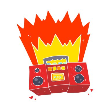 müzik setini düz renkli çizimi